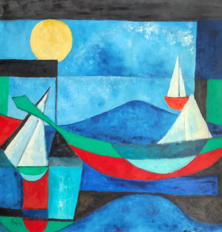 "In the blue"